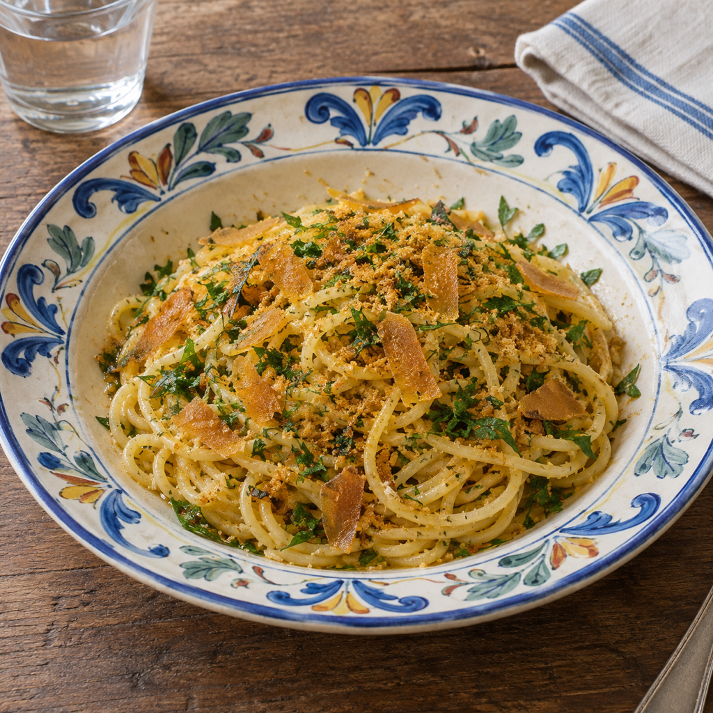 Spaghetti con bottarga di muggine