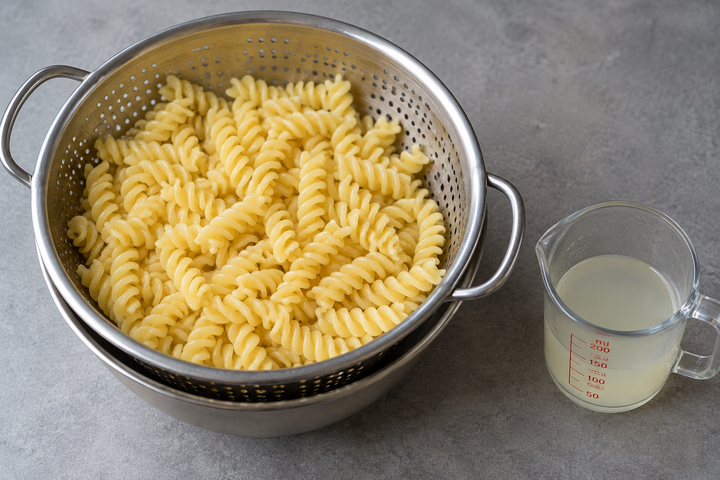 パスタを茹でる