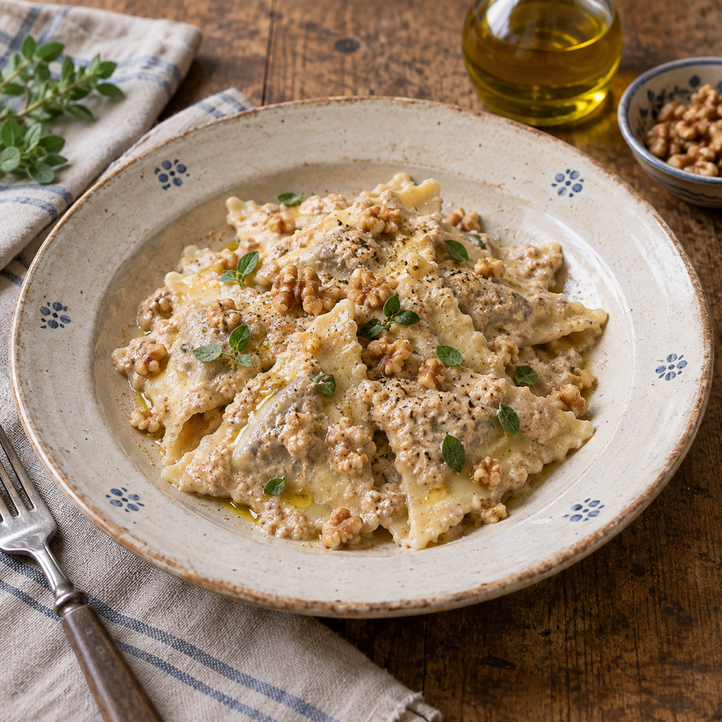 Pansotti con salsa di noci