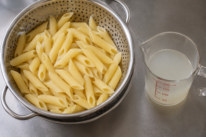 パスタを茹でる