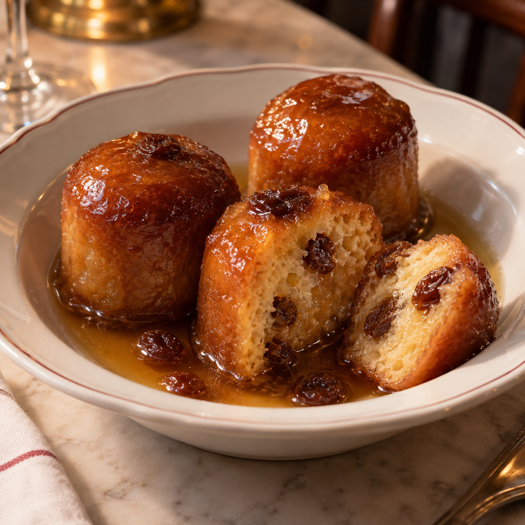 Baba al rum con uvetta