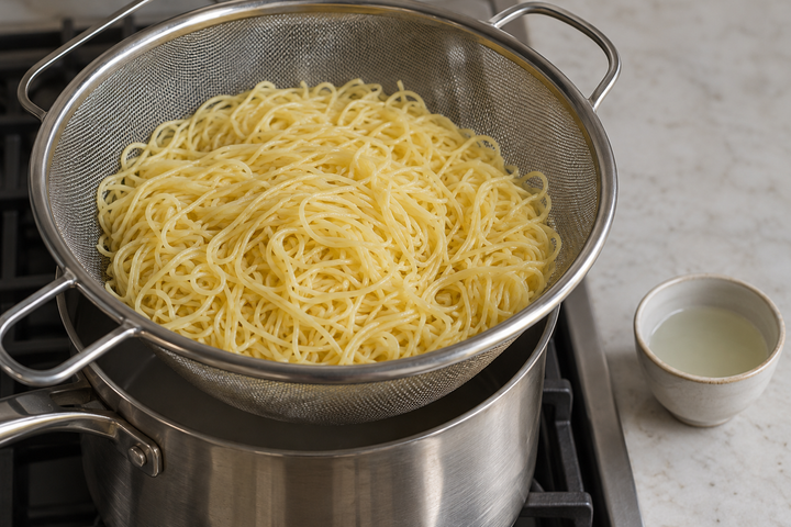 パスタを茹でる