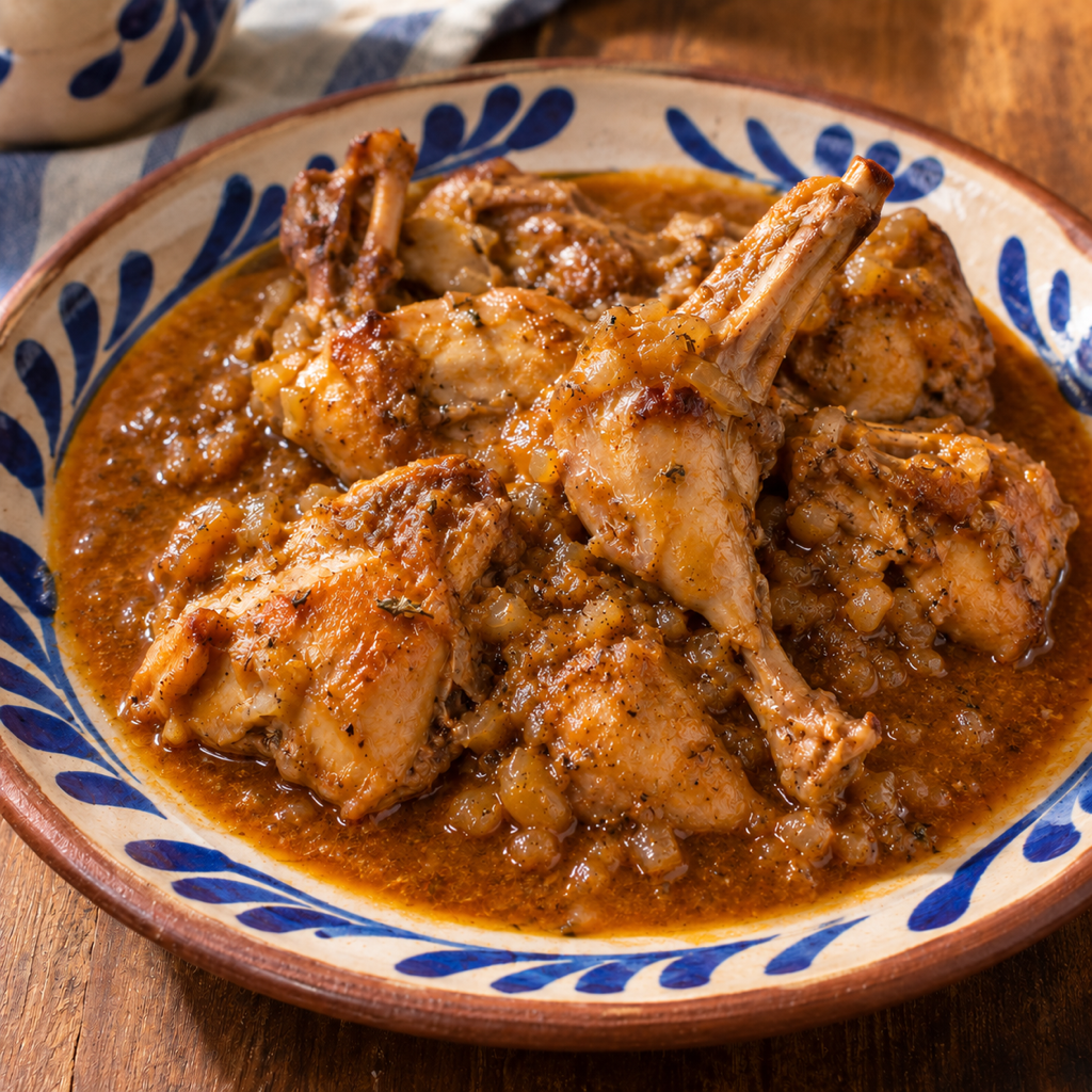 Coniglio delle Canarie in salmorejo