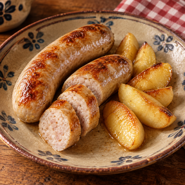 White Pork Sausages with Apples