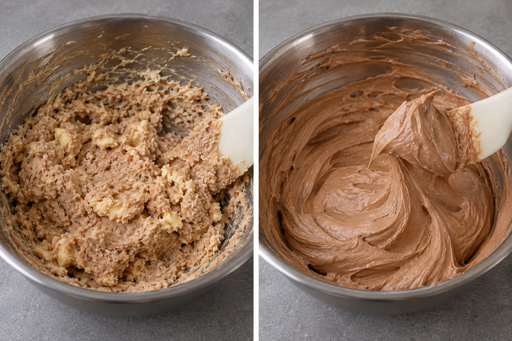 Mix in butter and chocolate to finish the buttercream