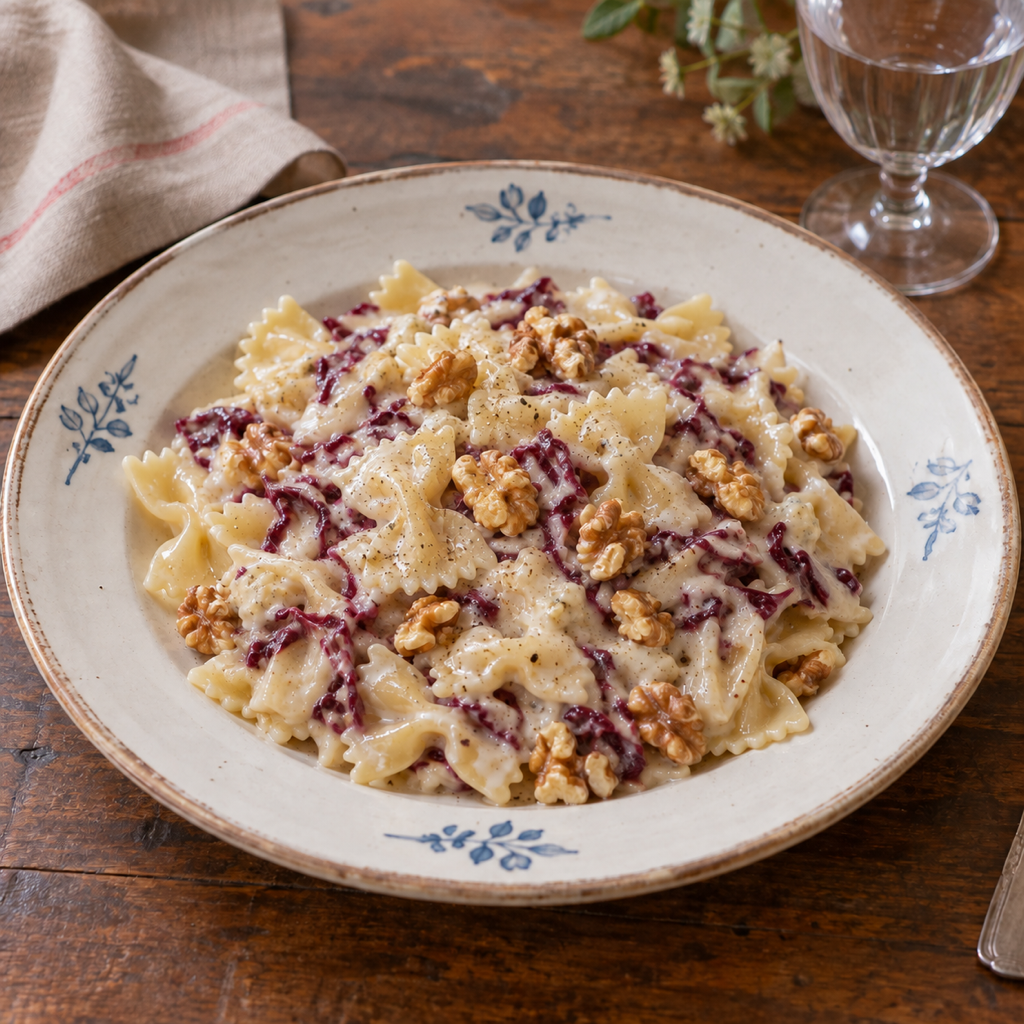Farfalle con crema di gorgonzola e noci