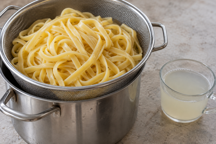 パスタを茹でる