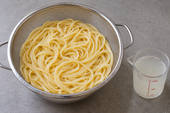 パスタを茹でる