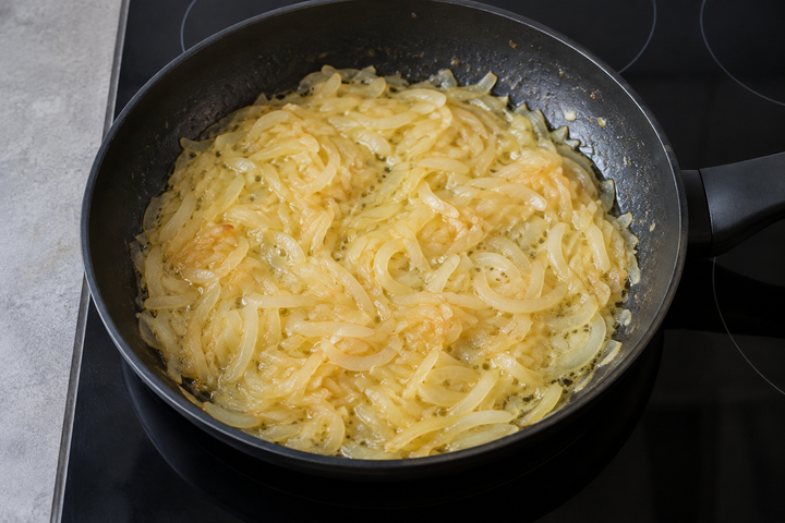 Soften the onions in butter
