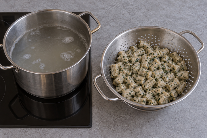 Cut and boil the dumplings