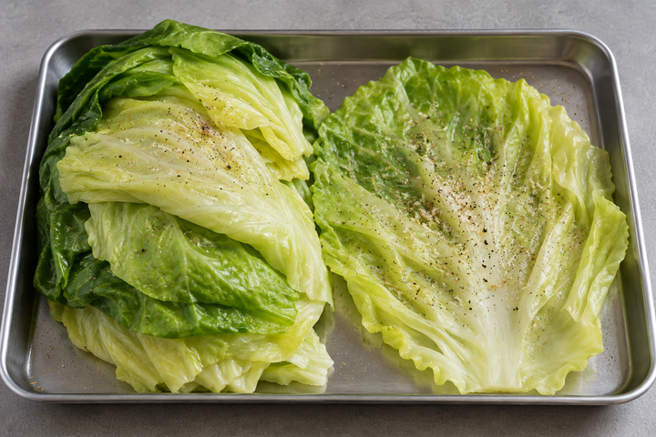 Blanch for 8 minutes, cool and remove thick ribs