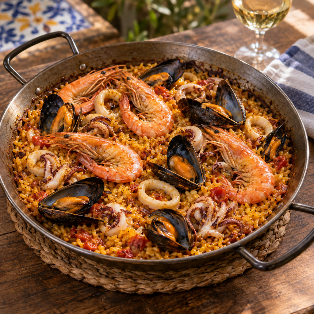 Paella di frutti di mare