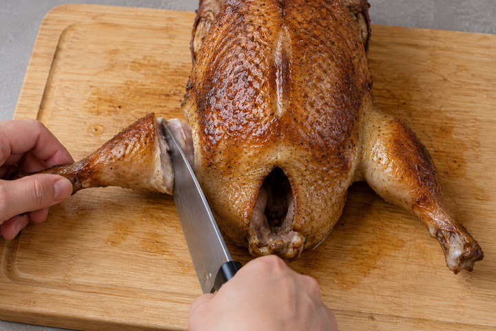 Remove the duck and cook the separated legs further