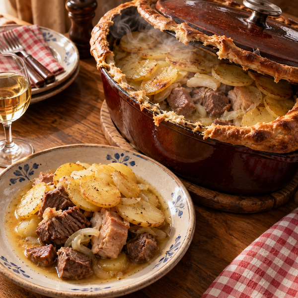 Baeckeoffe alsaziano di tre carni e patate