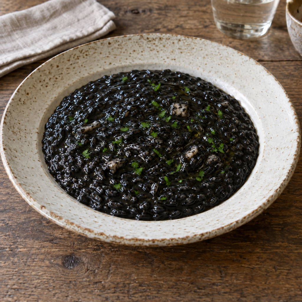 Risotto al nero di seppia alla veneziana