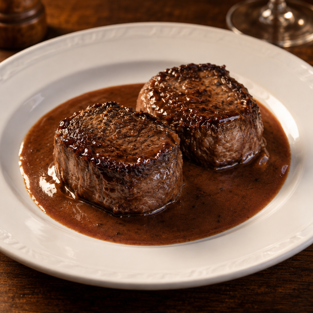 Medaglioni di cervo con salsa grand veneur