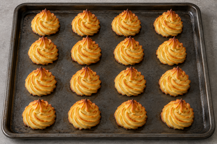 Brush with egg and brown the ridges at 220°C