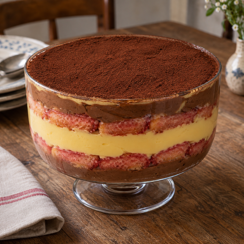 Zuppa inglese con crema e cioccolato