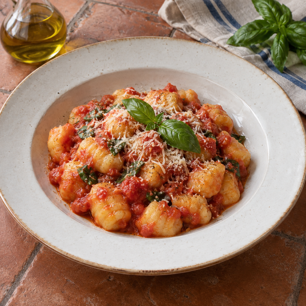 Gnocchi di patate al pomodoro e basilico