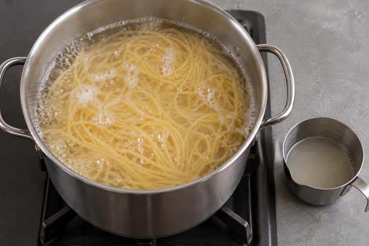 スパゲッティを茹でる