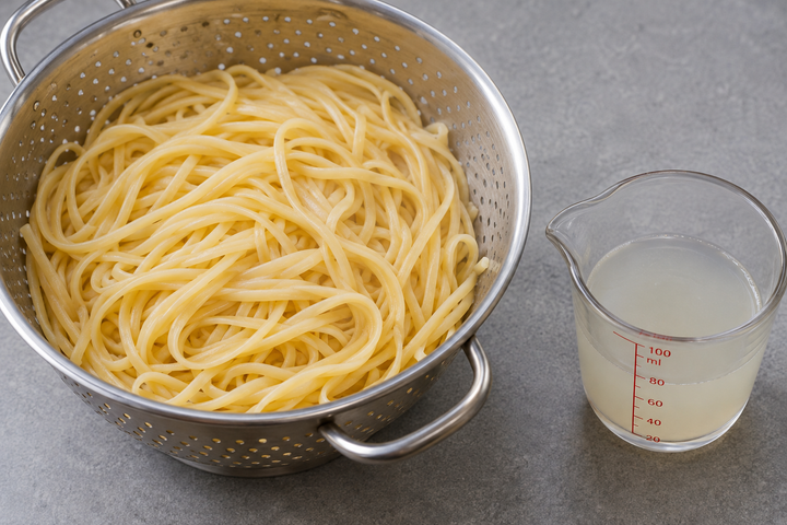 パスタを茹でる