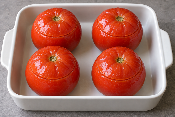 トマトに詰め物を詰める
