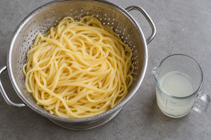 パスタを茹でる