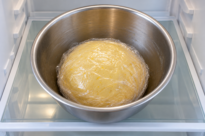 生地を冷やし、飾りの卵を固ゆでにする