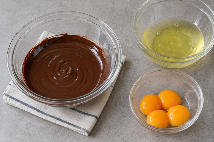 チョコレートを湯煎で溶かす