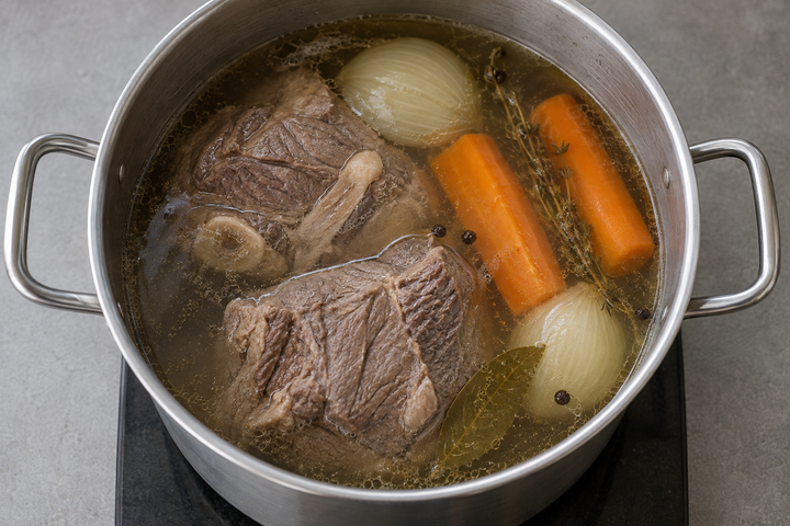 Simmer the beef for 2 hours 30 minutes until tender