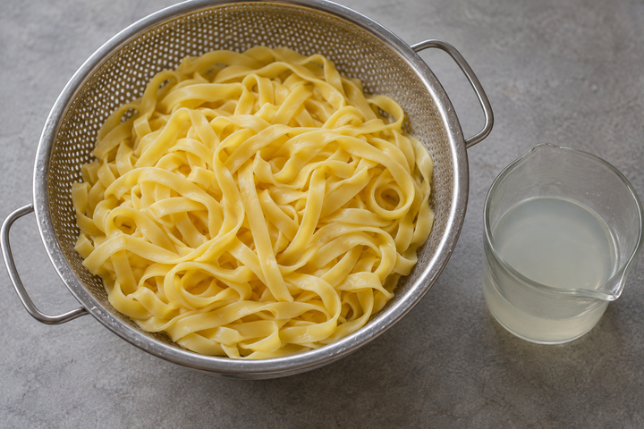 パスタを茹でる