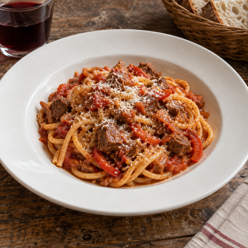 Spaghetti alla chitarra con ragù d’agnello