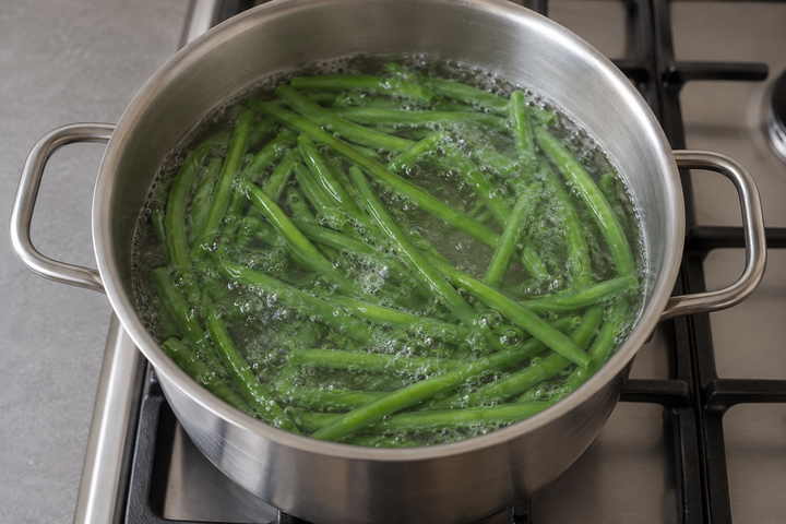 インゲン豆をアルデンテに茹でる