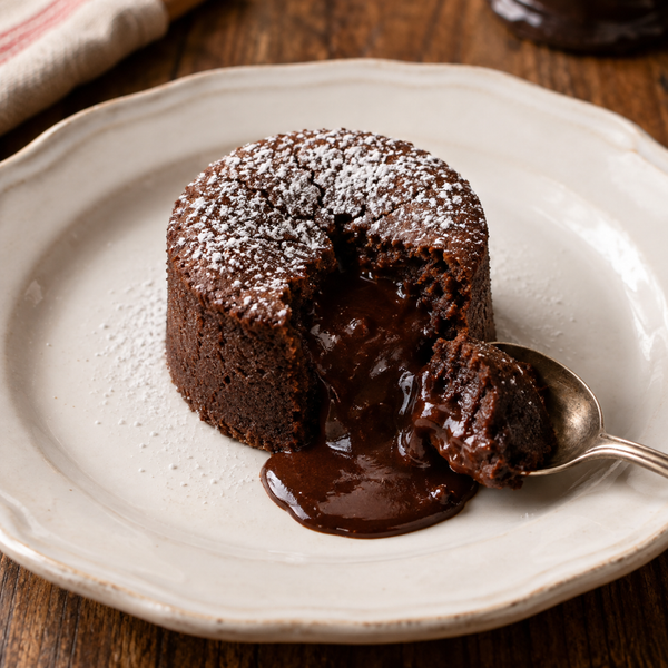 Molten Chocolate Cakes with a Ganache Center