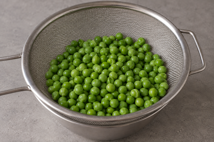 グリーンピースを茹でる