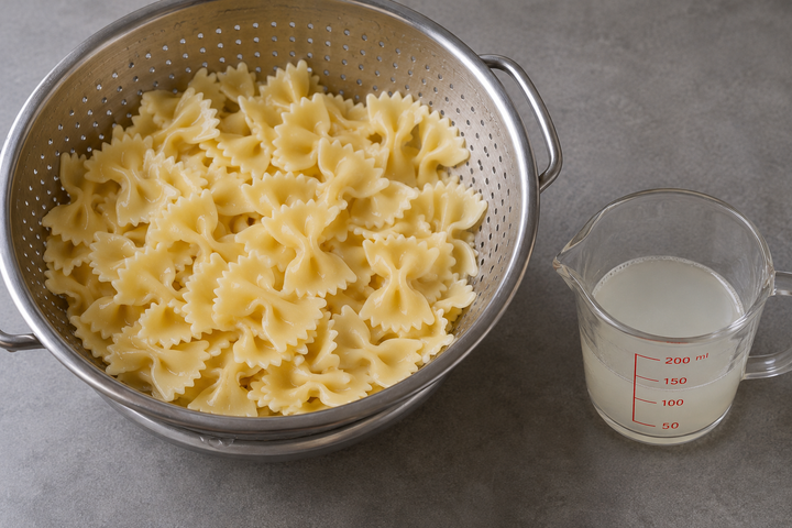 パスタを茹でる