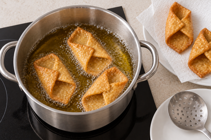 Fry in small batches until golden