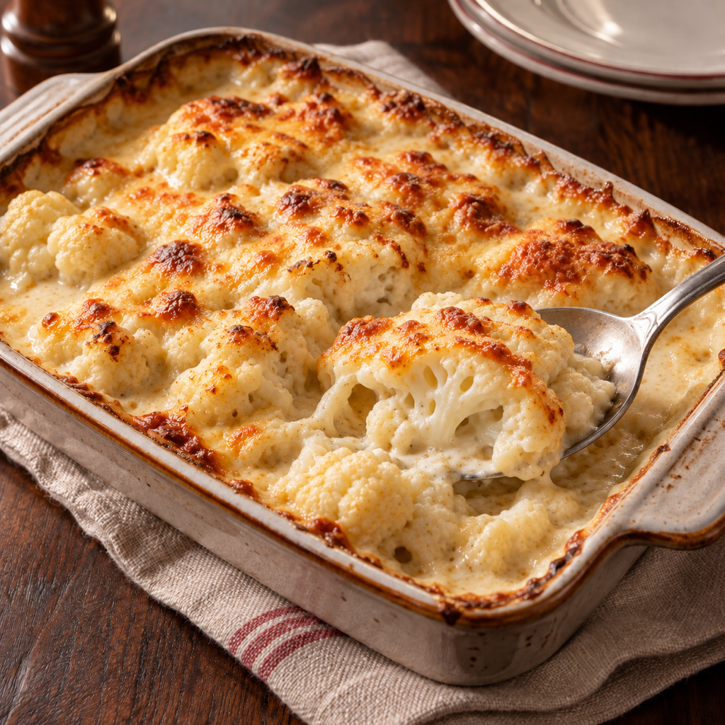 Gratin di cavolfiore con salsa Mornay