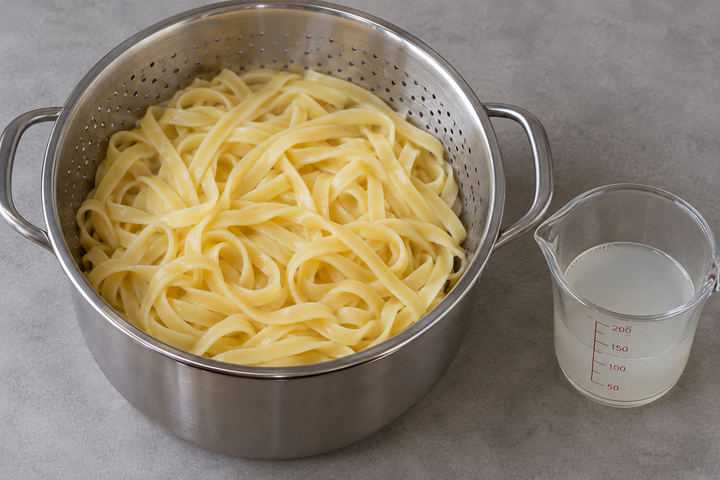 パスタを茹でる