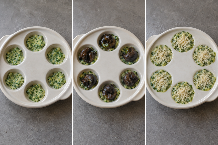 Rinse the snails, fill the dishes and seal with butter