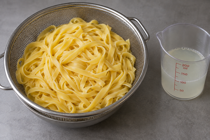パスタを茹でる