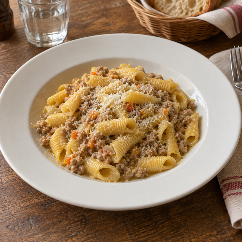 Garganelli al ragù bianco di vitello