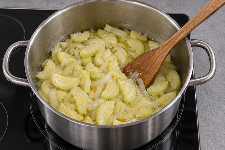 Cook the vegetables gently until tender