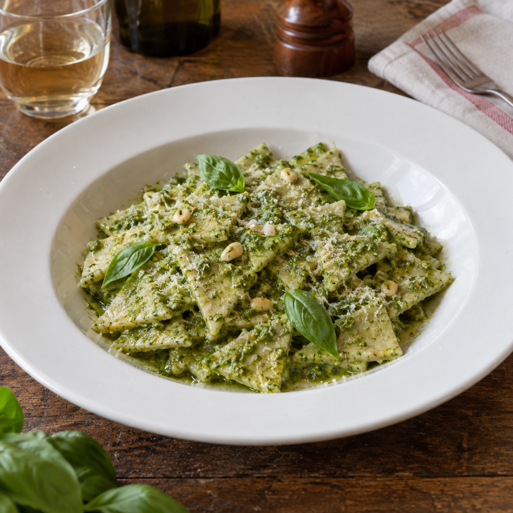Testaroli al pesto