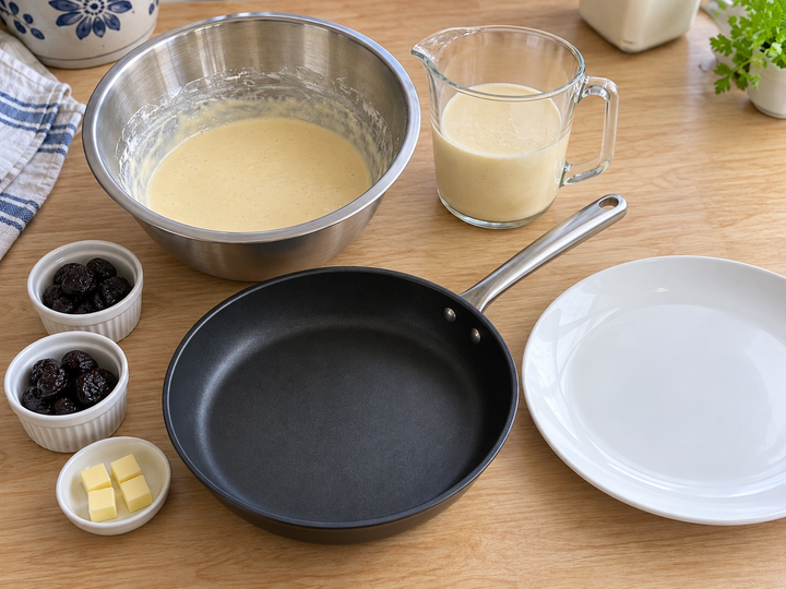 Divide the batter and prunes into batches
