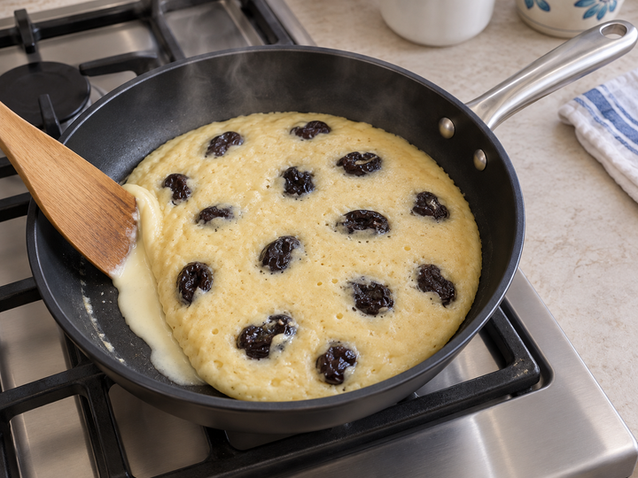 Gently gather the batter as it sets
