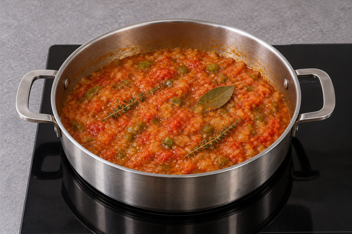 野菜と白ワインのソースを作る