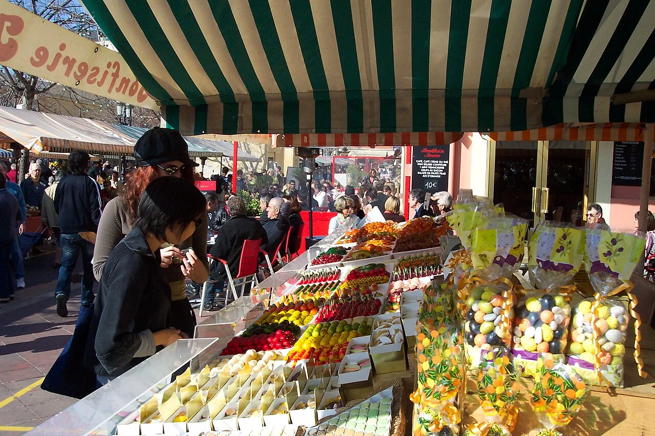 A view of Cours Saleya, Nice
